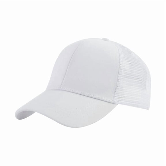 EliteGoogv Unisex Open Back Baseball Cap Mesh Ponytail Adjustable Solid Color Cap For Men Women Outdoor Sports Running Sun Protection Trucker Cap Headwear