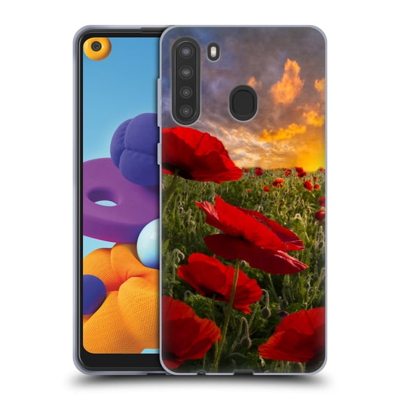 Head Case Designs Officially Licensed Celebrate Life Gallery Florals Red Flower Field Soft Gel Case Compatible with Samsung Galaxy A21 (2020)