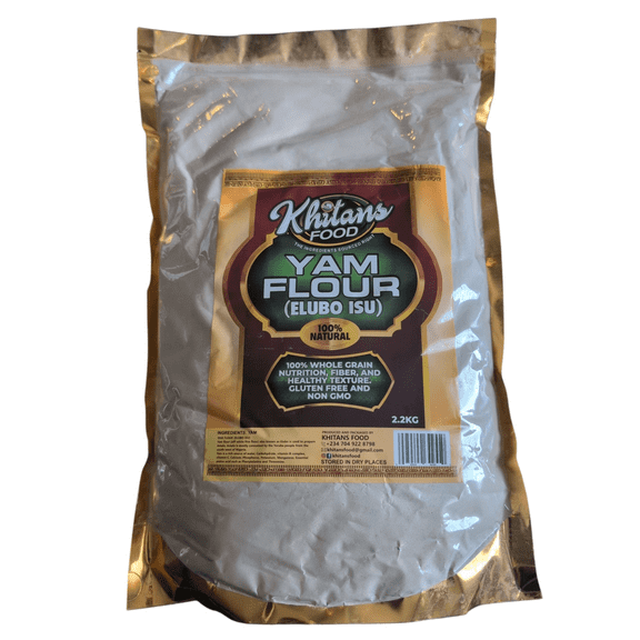Khitan Yam Flour Elubo Isu 100% Natural Whole Grain Gluten Free Non GMO 2.2KG