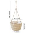 thumbnail image 2 of 2 pack Jute Rope Hanging Basket - Small Woven Fern Wall Hanging Basket Flower Plants, Jute Woven Basket Key Storage Basket, White and Jute 7.8 x 5.5 x 19.6 inches, 2 of 9