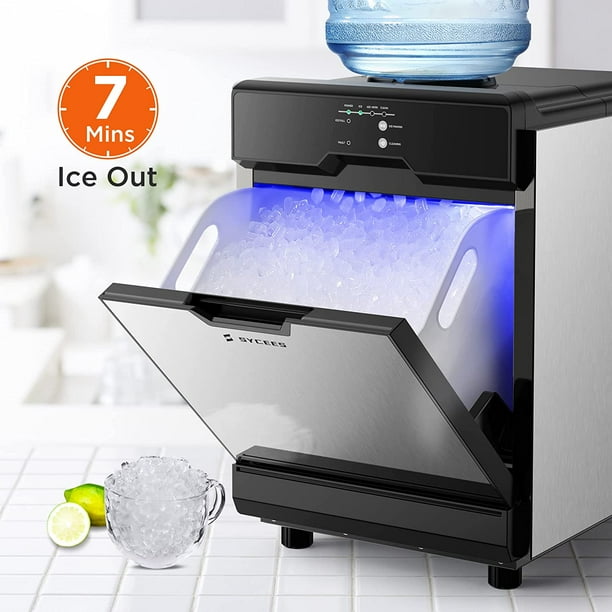 SYCEES Nugget Ice Maker, 55lbs/24h, 13lbs Storage Capacity, Sonic Ice