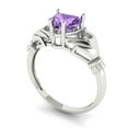 thumbnail image 2 of 1.05 ct Heart Cut Simulated Alexandrite Claddagh 18K White Gold Womens Engagement Ring, 2 of 5
