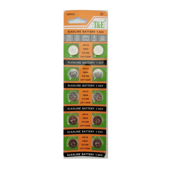 Brooklyn Battery Works Size LR54 V389 389 AG10 L1130 Alkaline Watch Battery - 10 Batteries