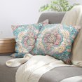 thumbnail image 5 of Boho Pillow Covers 16"x16" Set of 2 Carpet Pink Blue Vintage Throw Pillow Case Soft Square Decorative Pillowcases for Home Decor Sofa Car Living Room, 5 of 6