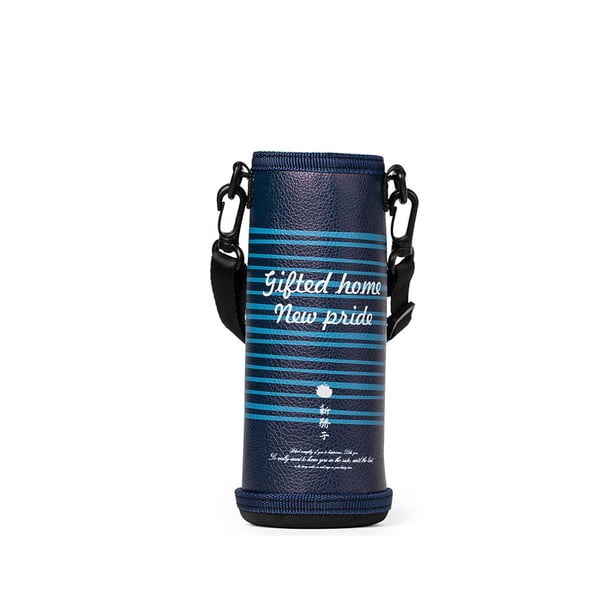 Bearachild Funda para botella de agua, para oficina, escuela, senderismo, gimnasio, entrenamiento, café, funda de ventosa, tarro, bolsa aislante, Cocina y Comedor Azul oscuro 6.8x18cm Bearachild HA069906-04
