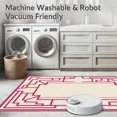 thumbnail image 5 of ODIKA 5'x7' Machine Washable Non-Slip Area Rug, Art Maze Motif Featuring Angular Interlocking Latticework High Traffic Rug, Pink, 555477, 5 of 5