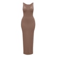 thumbnail image 6 of Mifsaly Bodycon Maxi Dresses for Women Notch Neck Sleeveless Fitted Tank Dress Stretchy Casual Summer Night Out Club Party Evening Gowns Khaki,L, 6 of 7