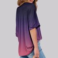 thumbnail image 3 of MKLEKYY Playeras Mujer Camiseta Holgada Informal De Verano Para Mujer, Con Cuello Redondo, Estampado De Rayas Y Degradado, De Manga Corta, 281 Talla XXL, 3 of 3