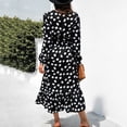 thumbnail image 4 of Lindreshi Fall Dresses for Women 2026 Homecoming Dresses Women Fashion V-Neck Long Sleeve Bandage Print Party Fall Length Dress, 4 of 7