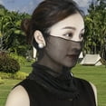 thumbnail image 2 of Chiffon Neck Gaiter with Earloops for Women Breathable UV Sun Protection Face Bandana Scarf for Outdoor Cycling Travel, 2 of 8