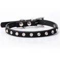 thumbnail image 1 of El collar de perro de cuero de PU es adecuado para perros pequeños, collar de perro pequeño ajustable con diamantes de imitación, 1 of 5