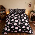 thumbnail image 2 of Manfei Christmas Tree Full Size Comforter Sets St Nick Bedding Comforter Set, Cream Red 3-Pieces 1 Comforter and 2 Pillowcases, Xmas Reversible, 2 of 6