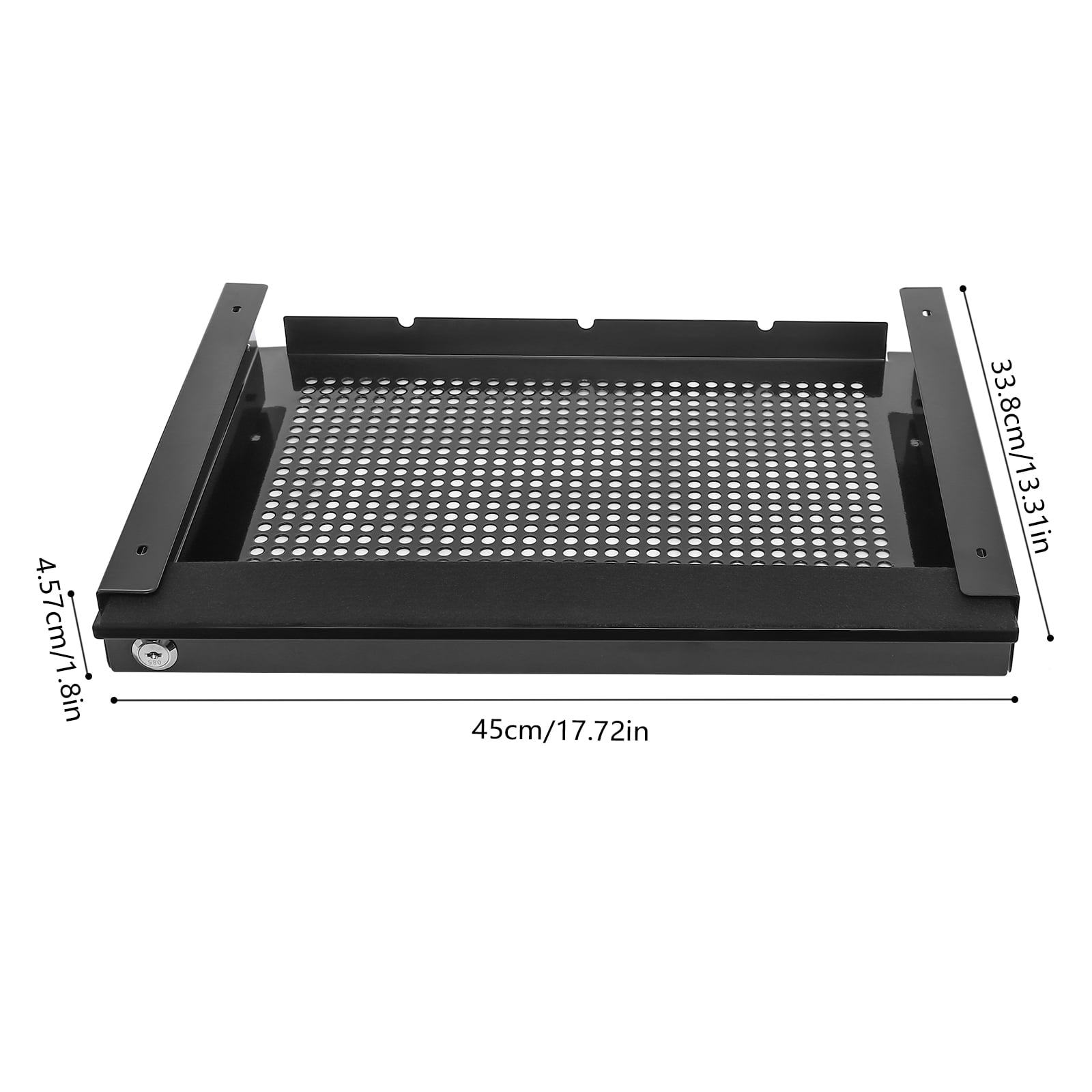 Wildnix Under Desk Mounted Pull-Out Drawer, Sturdy Iron Construction, Anti-Corrosion, Non-Toxic, Rust-Resistant, Organize Mouse, Charger, and Sticky Notes, Space-Saving Design