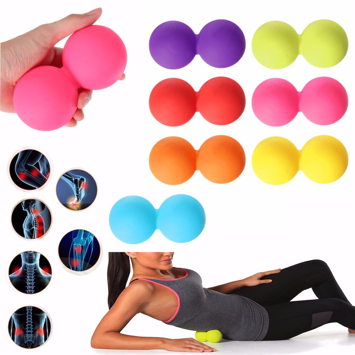 Double Lacrosse Peanut Ball Mobility Massage Trigger Point Pain Release