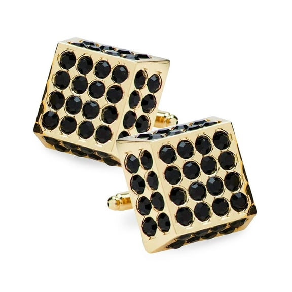 Vittorio Vico Men's Large Square Studded Colored Crystal Cufflinks: CL76XX Series