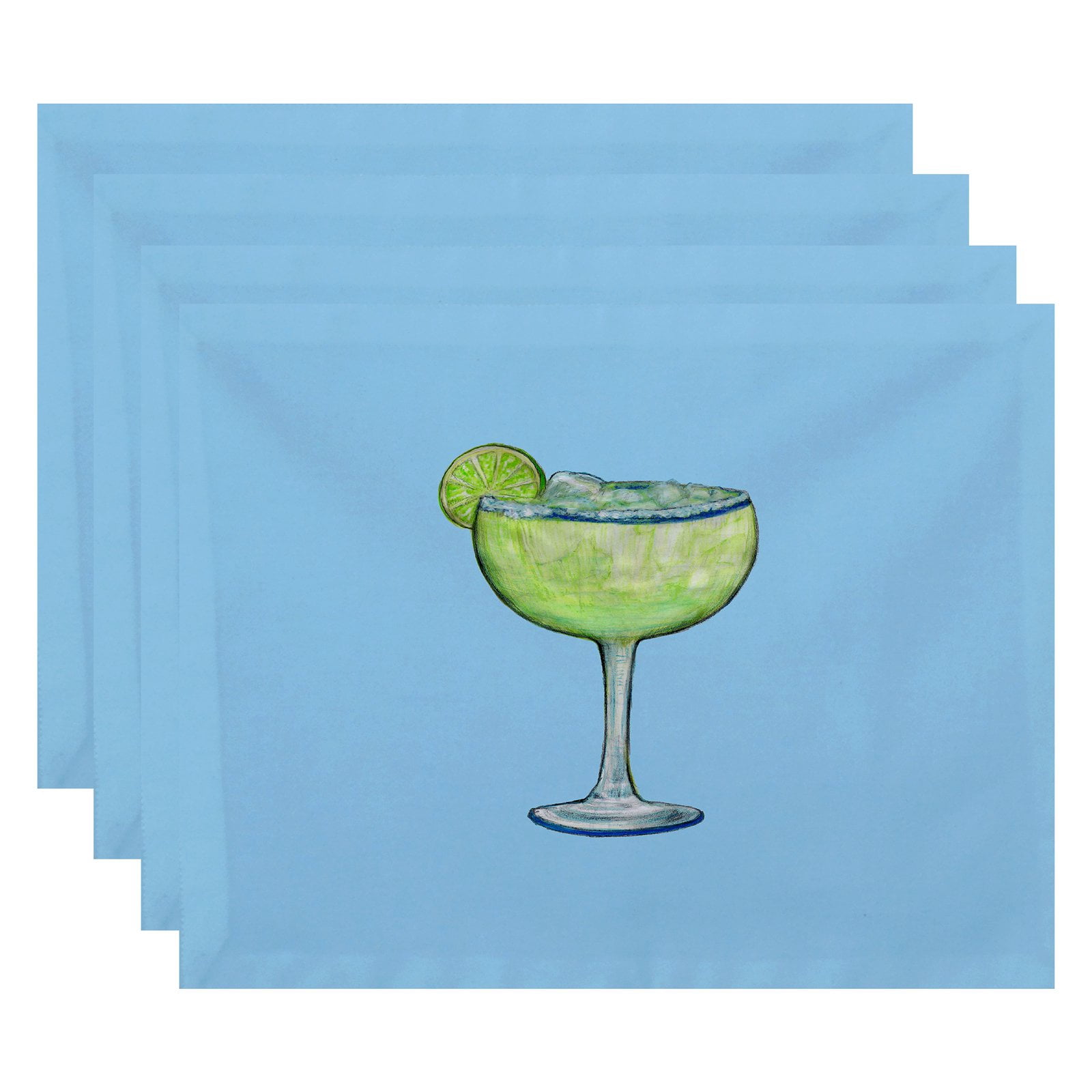 Simply Daisy, 18 x 14 Inch Margarita Plain Geometric Print Placemat (set of 4), Yellow