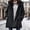 Black, variant on Women Hooded Sherpa Lined Denim Coat Long Sleeve Toggle Button Mid Length Warm Winter Jean Jacket Casual Outerwear