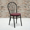 Flash Furniture HERCULES Series Fan Back Metal Chair - Burgundy Vinyl Seat