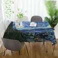 thumbnail image 5 of GZHJMY Starry Night Van Gogh Painting Rectangle Tablecloth, Dust Proof Anti Wrinkle Wipeable Table Cloth Tabletop for of Dinner Kitchen Wedding Holiday Party 60"x60" Home Decor, 5 of 7