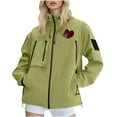 thumbnail image 2 of Hooded Rain Jacket for Men Women with Pockets Unisex Lightweight Windproof Solid Color Long Sleeve Raincoat Windbreaker Travel Cycling Outdoor Jacket Green#01, 2 of 9
