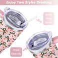 thumbnail image 5 of Christmas Bow Walking Stick Candy 40 Oz Tumbler with Handle Lid and Straw Stainless Steel Double Walled Vacuum Insulated Cup Merry Christmas Gifts Tumbler for Women Men Friends Outdoor Indoor, 5 of 6