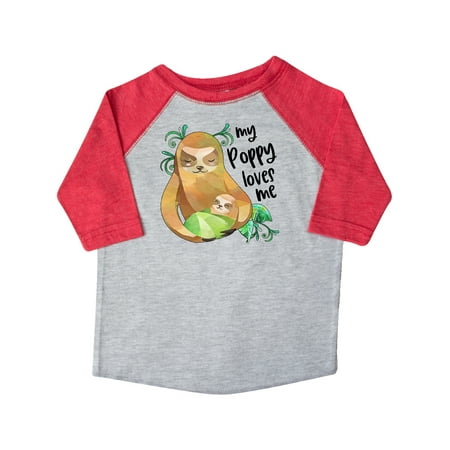 

Inktastic My Poppy Loves Me- Cute Sloth and Baby Gift Toddler Boy or Toddler Girl T-Shirt