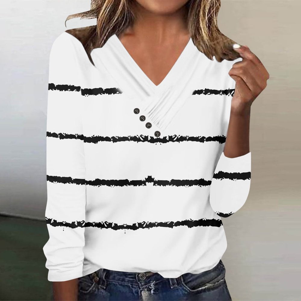 Femmes Mode Creux Décontracté Col En V Lâche Chauve-souris à Manches Longues Décontracté Haut