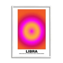 Stupell Industries Funny Libra Astrology Abstract Painting White Framed Art Print Wall Art, 11 x 14