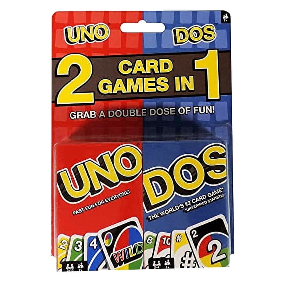 Mattel Uno & Dos Child Card Game, Red, 112 Count
