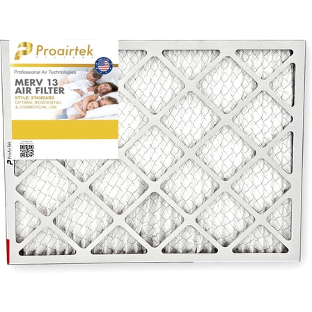 Proairtek AF20251M13SWH Model 20x25x1 Air Filter, MERV 13; Ideal for Anyone Wanting Clean, Crisp Air in Their Home