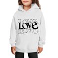 thumbnail image 2 of BaoFuBaoMei Lightweight Hoodies for Boys Girls Valentines Graphic Long Cuffed Sleeve Sweatshirt Tops Fleece Lined Loose Hooded Fall Outfits for School Party Classroom Celebration, 2 of 5