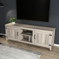 thumbnail image 2 of Modern TV Stand with 2 Doors and 4 High-Capacity Storage Compartment, Entertainment Center with Circular Cable Holes, Media Console Table for Flat Screen TVs up to 60 Inches for Living Room, Grey, 2 of 9