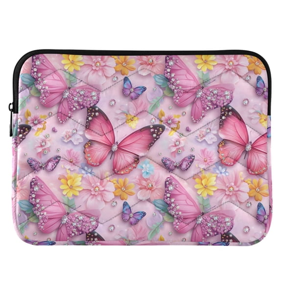 ALAZA Sparkling Butterfly Pattern Laptop Sleeve Case for 13-14 Inch Computer Cover Bag Medium