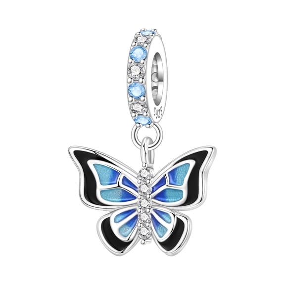 Silver Plated Butterfly Charm Bead for Bracelet Making