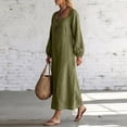 thumbnail image 4 of Women's Square Neck Long Sleeve Maxi Dress, Elastic Cuff Loose Fit Flowy Dress for Vacation Daily Wear Fall Wedding Guest, Women's Plus XL, 4 of 9