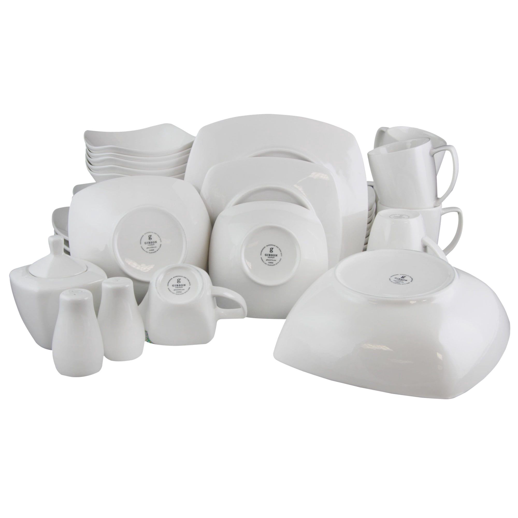 Gibson Hagen 30 Piece Porcelain Dinnerware White Set