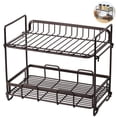 thumbnail image 3 of Yuarrent Escurreplatos de 2 niveles, escurreplatos, organizador de cocina con caño giratorio, soporte para utensilios, portavasos y escurridor de platos Cocina y Comedor Yuarrent HA019017-00, 3 of 6