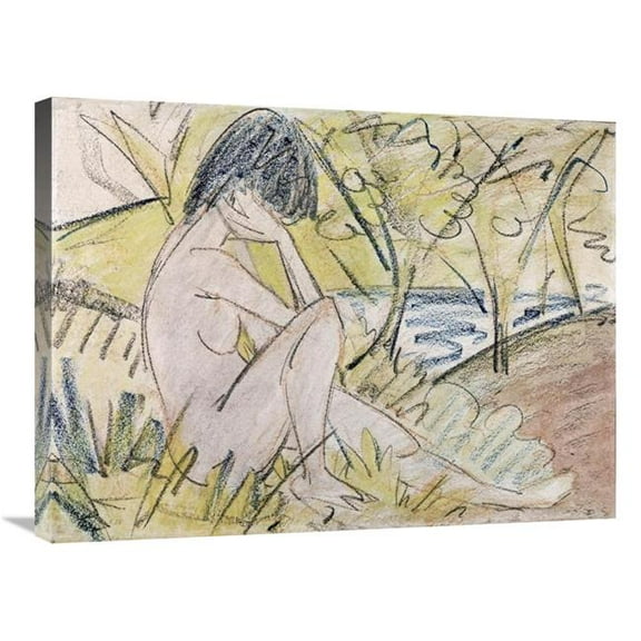 Global Gallery  Sitting by the Lake Art Print - Otto Mueller