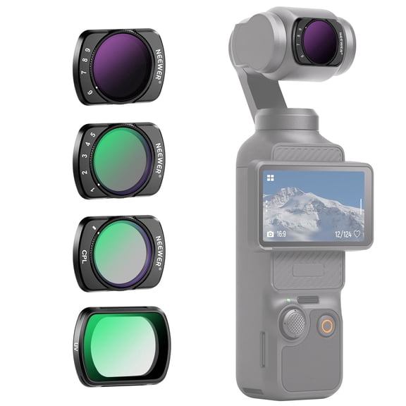 Neewer Filter Set, 4 Pack Magnetic ND Filter Kit (UV CPL Variable ND2-32 ND64-512), for Action Camera
