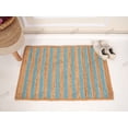 thumbnail image 5 of Natural Jute Area Rug Hand Braided Rug Cyan Scalloped Rectangle Rug, 5 of 5