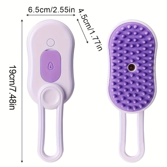 1pcs Purple Cat Spray Brush，3-in-1 Self-Cleaning Pet Comb with Steam Spray, Suitable for Hair Removal of Cats and Dogs During Shedding Season (2026 New Arrival)