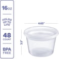 thumbnail image 3 of GUSTO Plastic Deli Containers with Lids 48 Set, 16oz Food Storage Containers, Leakproof, BPA Free, Microwave Freezer Dishwasher Safe for Soup, Meal Prep Containers, 3 of 8