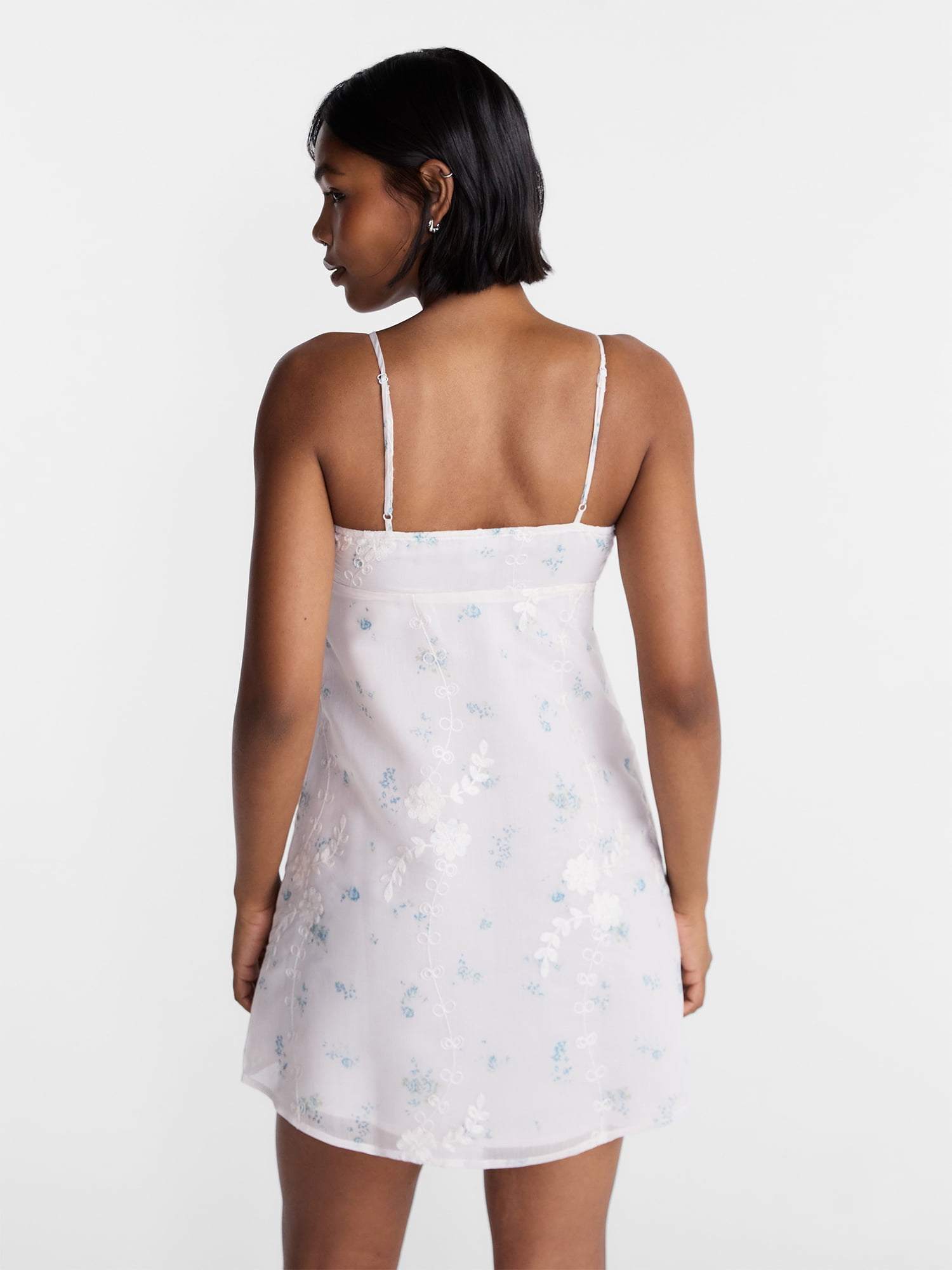 No Boundaries Embroidered Organza Mini Dress, Women’s XXS-XXL