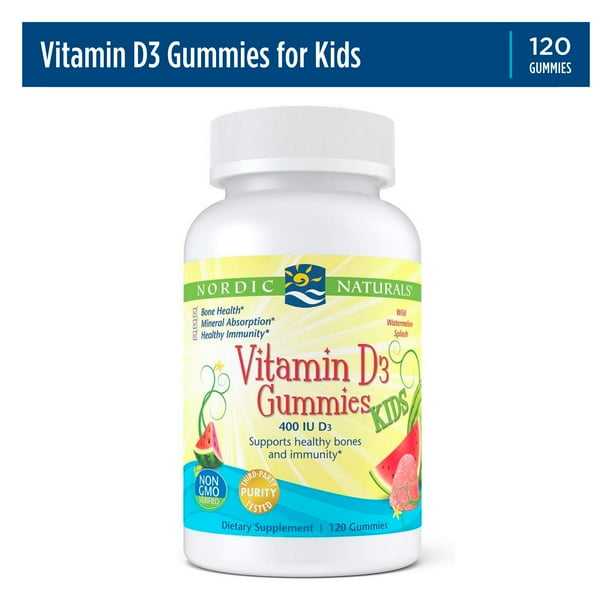 Nordic Naturals Vitamin D3 Gummies Kids, 400 IU, Vegetarian, NonGMO