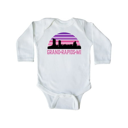 

Inktastic Grand Rapids Skyline Gift Baby Girl Long Sleeve Bodysuit