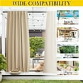 thumbnail image 3 of NICETOWN Outdoor Blackout Curtains for Patio, 2 Panels, Waterproof and Windproof Thermal Insulated Window Treatment Top and Bottom Pocket & Back Tab Drapes with Fixed Rope, 52"x 108", Biscotti Beige, 3 of 8