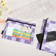 thumbnail image 4 of Dailycode 2 Pack Pencil Pouch for 3 Ring Binder Smooth Zipper Folders with Pockets Clear Window Pencil Case, Lavender Lilac Gingham, 4 of 6