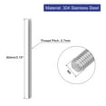 thumbnail image 2 of Uxcell 16Pack M4 x 80mm 0.7mm Pitch 304 Stainless Steel Fully Threaded Rod Bar Studs, 2 of 6