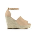 thumbnail image 3 of BLISSFUL STEP Espadrilles Platform Heels Wedge Sandals Nude 5.5, 3 of 7