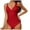 Red, variant on Womens Tummy Control Swimsuits One Piece Swimsuit Women Swimsuits For Women Ruched Bathing Suits Strappy V Neck Monokini